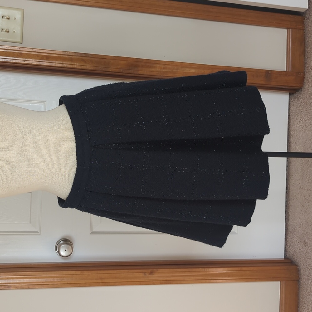 Navy Blue Pleated Skirt